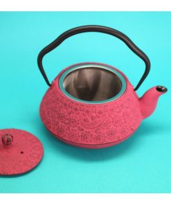 THÉIÈRE EN FONTE ROSE FLEUR